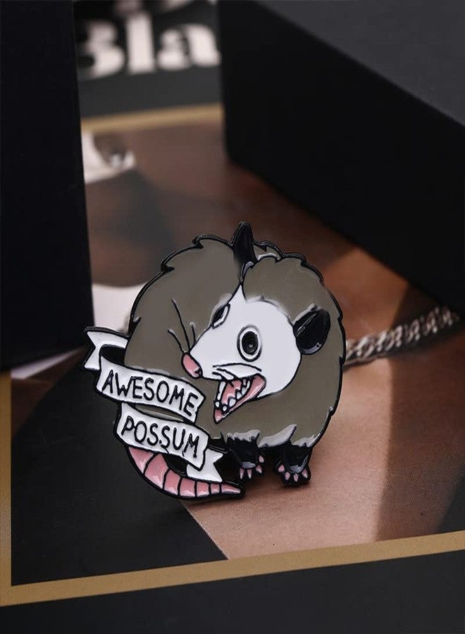 POYAMUSE Awesome Possum Enamel Brooch Pin - Cartoon Cute Animal Badge for Women and Men's Fashion Jewelry Accessories-awesome - Image 2